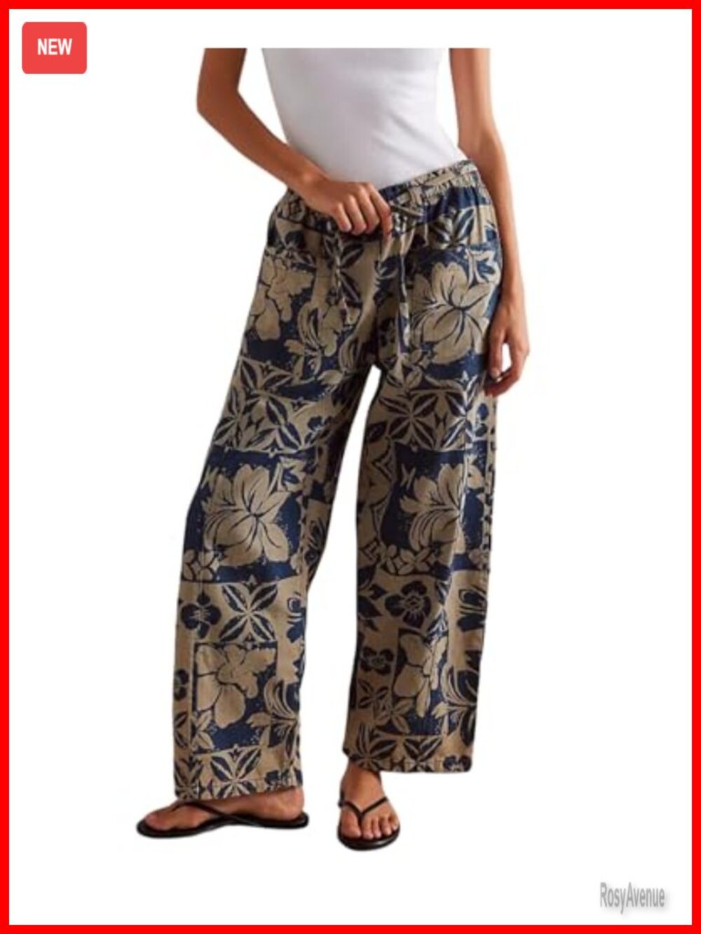 Kedera Women's Boyfriend Barrel Ankle Pants High Rise Pull-On Wide Leg